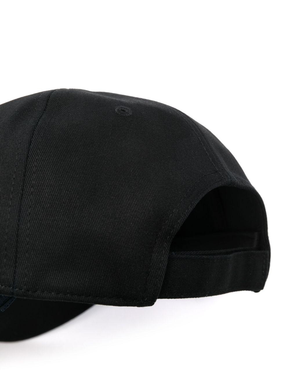 MONCLER Black Logo-applique Cotton Baseball Cap In Negro Product Image