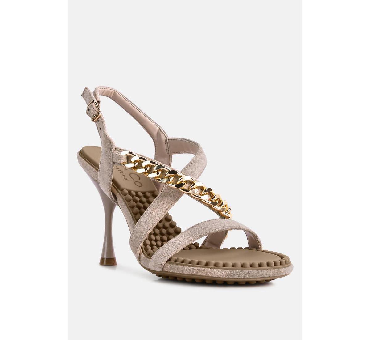 Domeda Womens Metal Chain Embellished Sandals Product Image