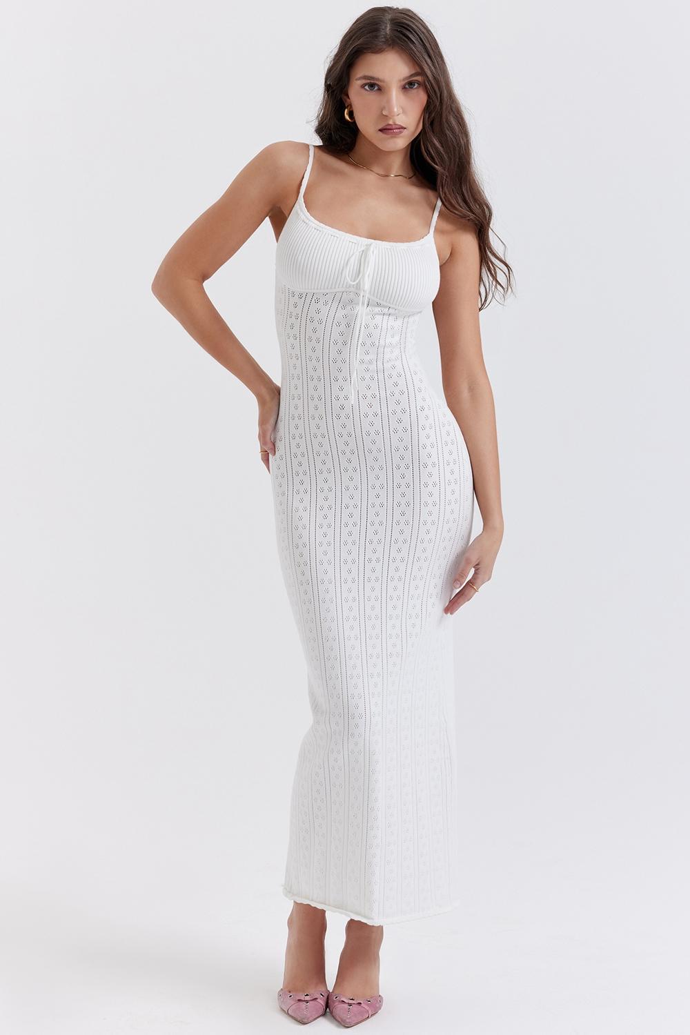 Myla White Knit Maxi Dress Product Image