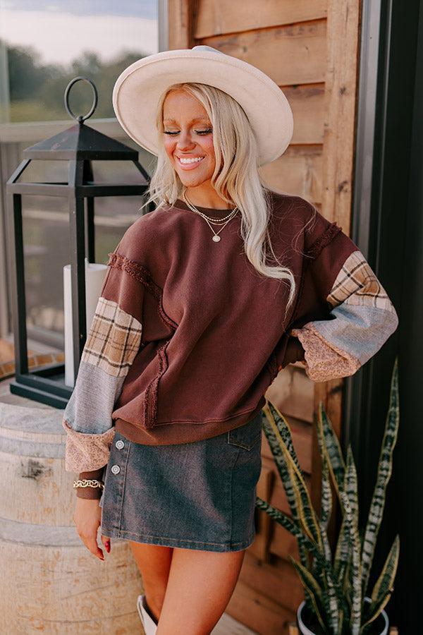 Boho Feels Sweatshirt in Brown Product Image