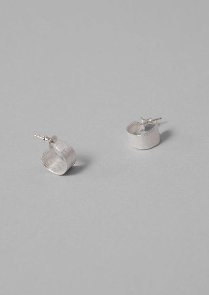 Emily Nixon Sculptural Hoop Earrings | Silver Product Image