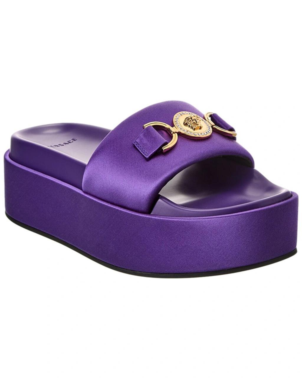 VERSACE Medusa Head Slides In Purple Product Image