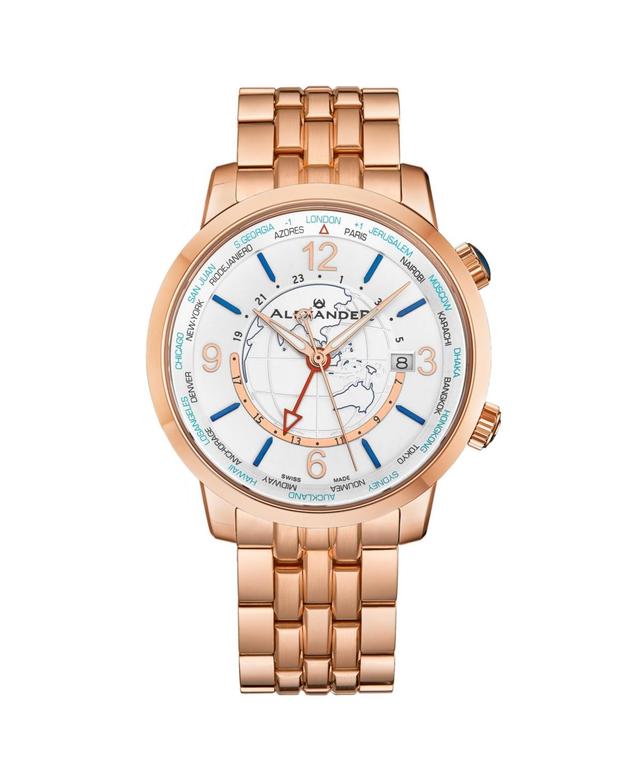 Alexander Mens Journeyman 2 Rose-Gold Stainless Steel , Silver-Tone Dial , 40mm Round Watch Product Image