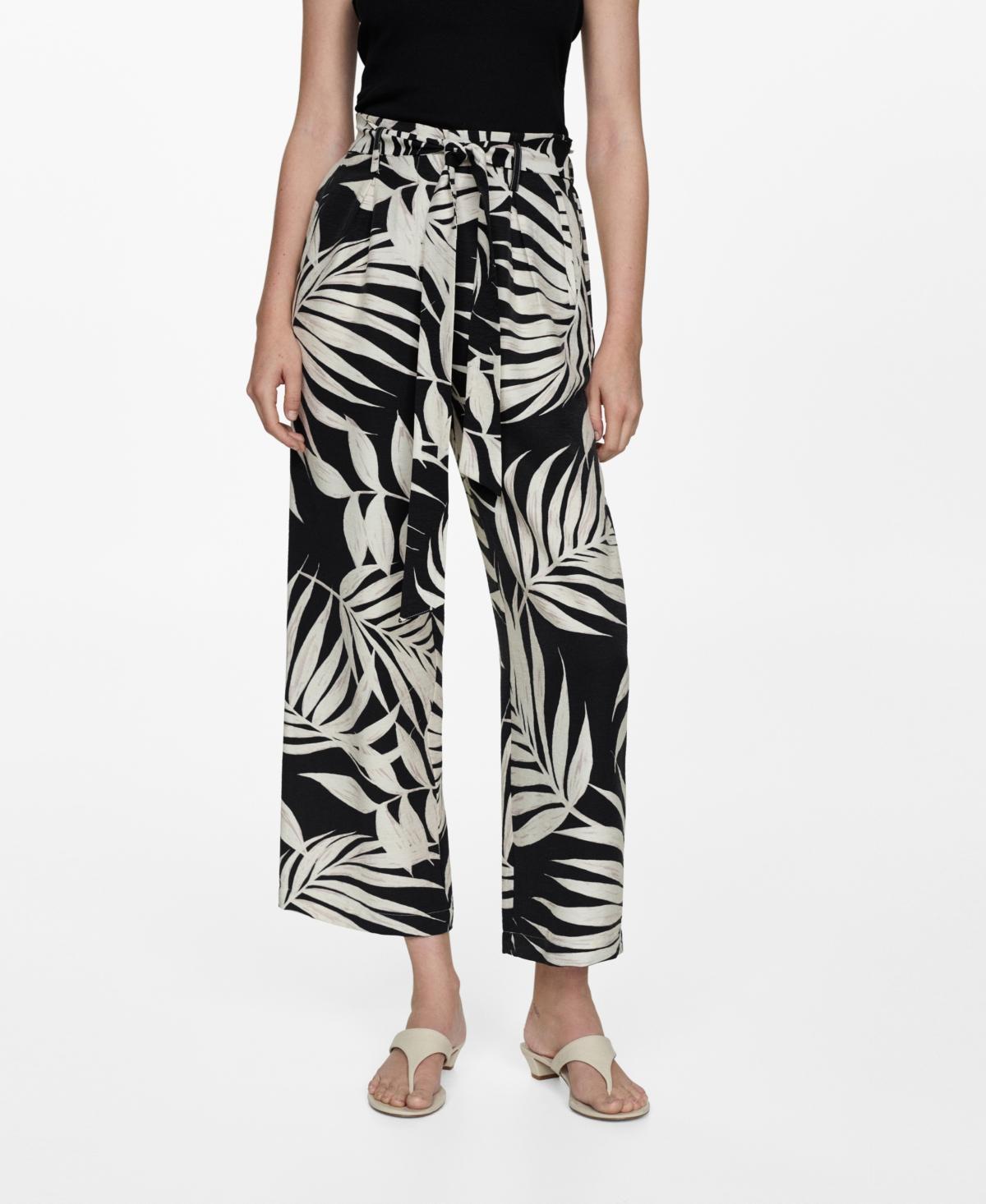 Mango Womens Bow Printed Pants Product Image