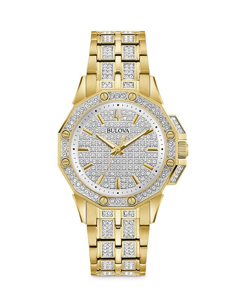 Bulova Women's Crystal Octava Gold-Tone Stainless Steel Bracelet Watch, 36 Millimeter Product Image