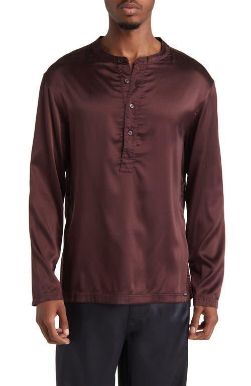 TOM FORD Henley Stretch Silk Pajama Shirt Product Image