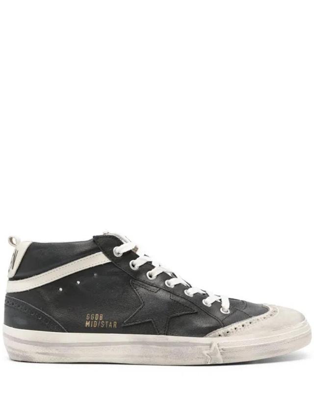 GOLDEN GOOSE Men's Mid Star Sneaker In Black,ice Product Image