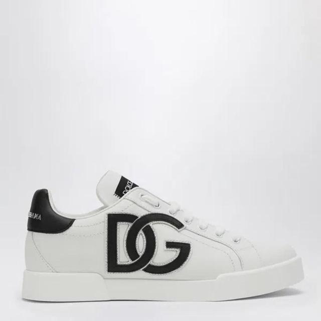 DOLCE & GABBANA White Leather Low-top Portofino Sneakers Product Image