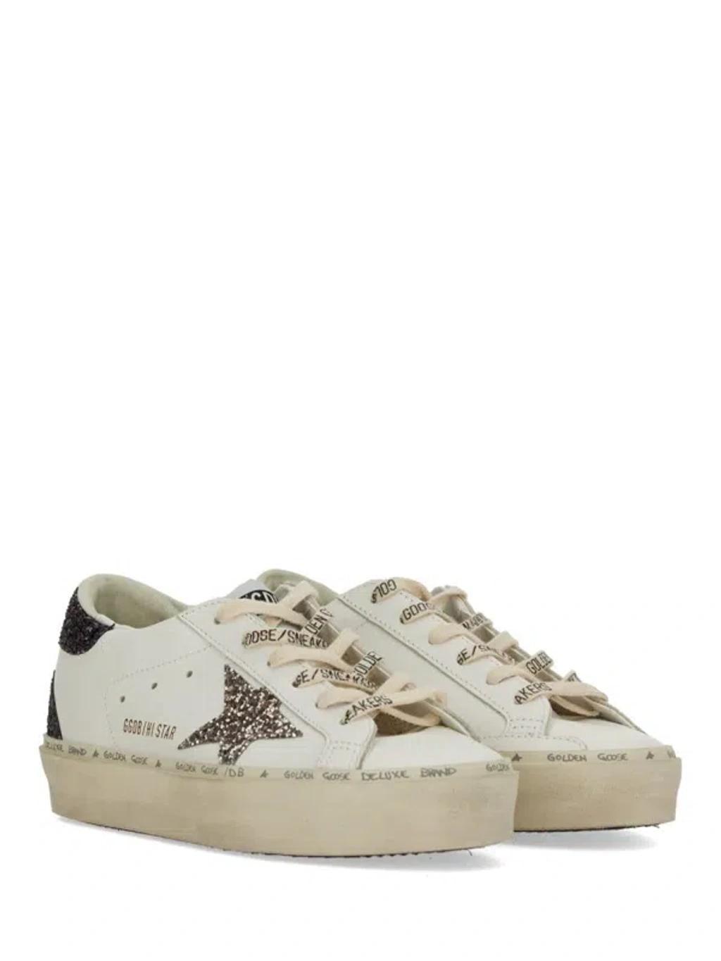 GOLDEN GOOSE Hi Star Leather Sneakers In White Product Image