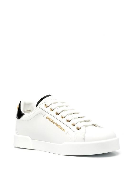 DOLCE & GABBANA Portofino Leather Sneakers In White Product Image