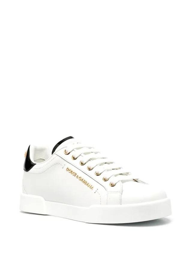 DOLCE & GABBANA Women's Portofino Leather Sneakers In White Product Image