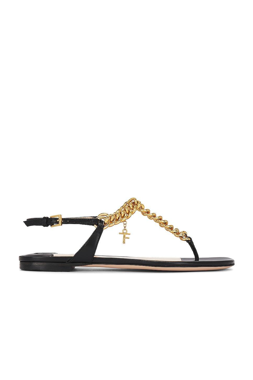 TOM FORD Zenith Thong Sandal in Black - Black. Size 37 (also in 36, 38, 38.5, 40, 41). Product Image