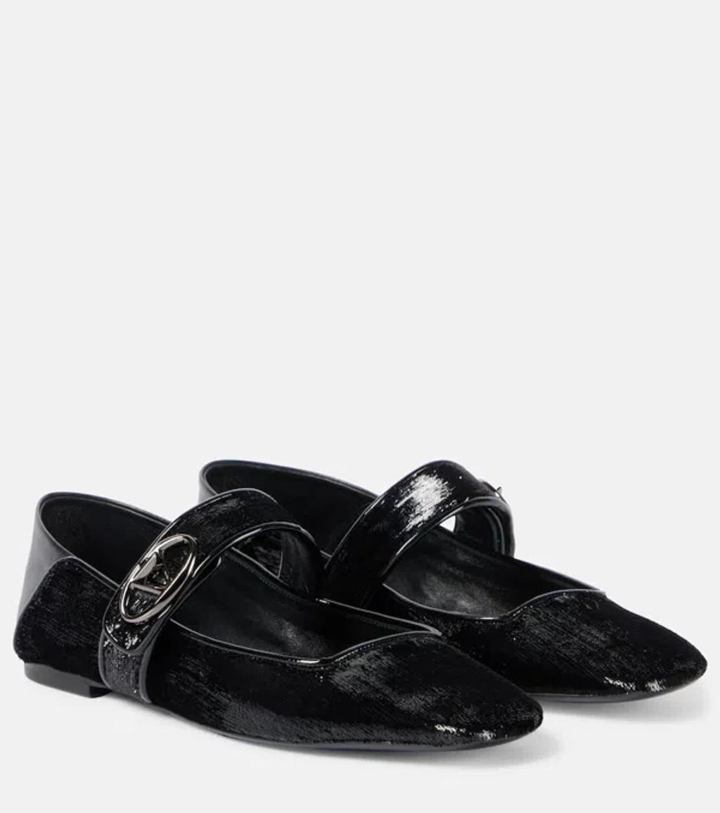 Mary-jane-ballerinas Vlogo Locker In Negro Product Image