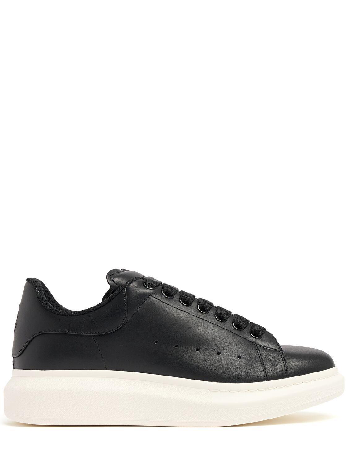 Oversized Leather Sneakers In Black Product Image