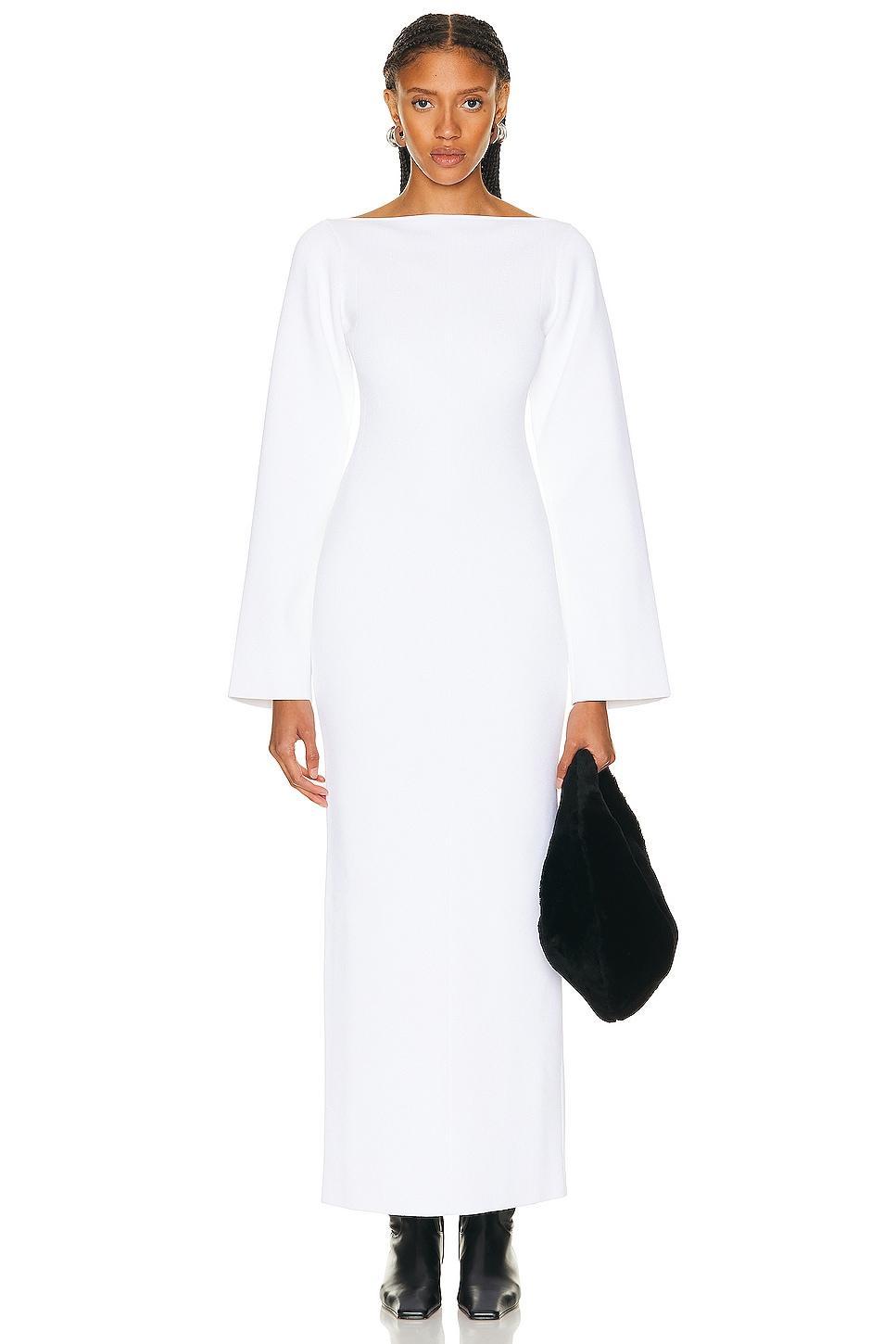 KHAITE Alta Dress in Glaze - White. Size M (also in L, S). Product Image