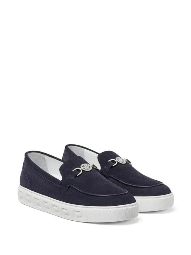 VERSACE Men's Medusa '95 Greek Loafer In Blue Product Image