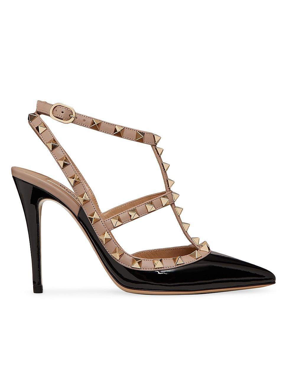 Womens Patent Rockstud Caged Pumps 100 MM Product Image