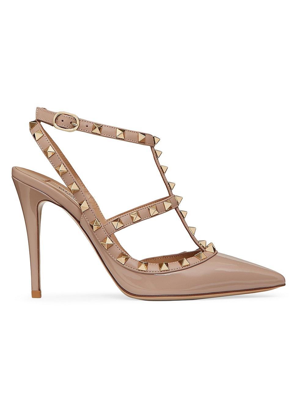 Womens Patent Rockstud Caged Pumps 100 MM Product Image