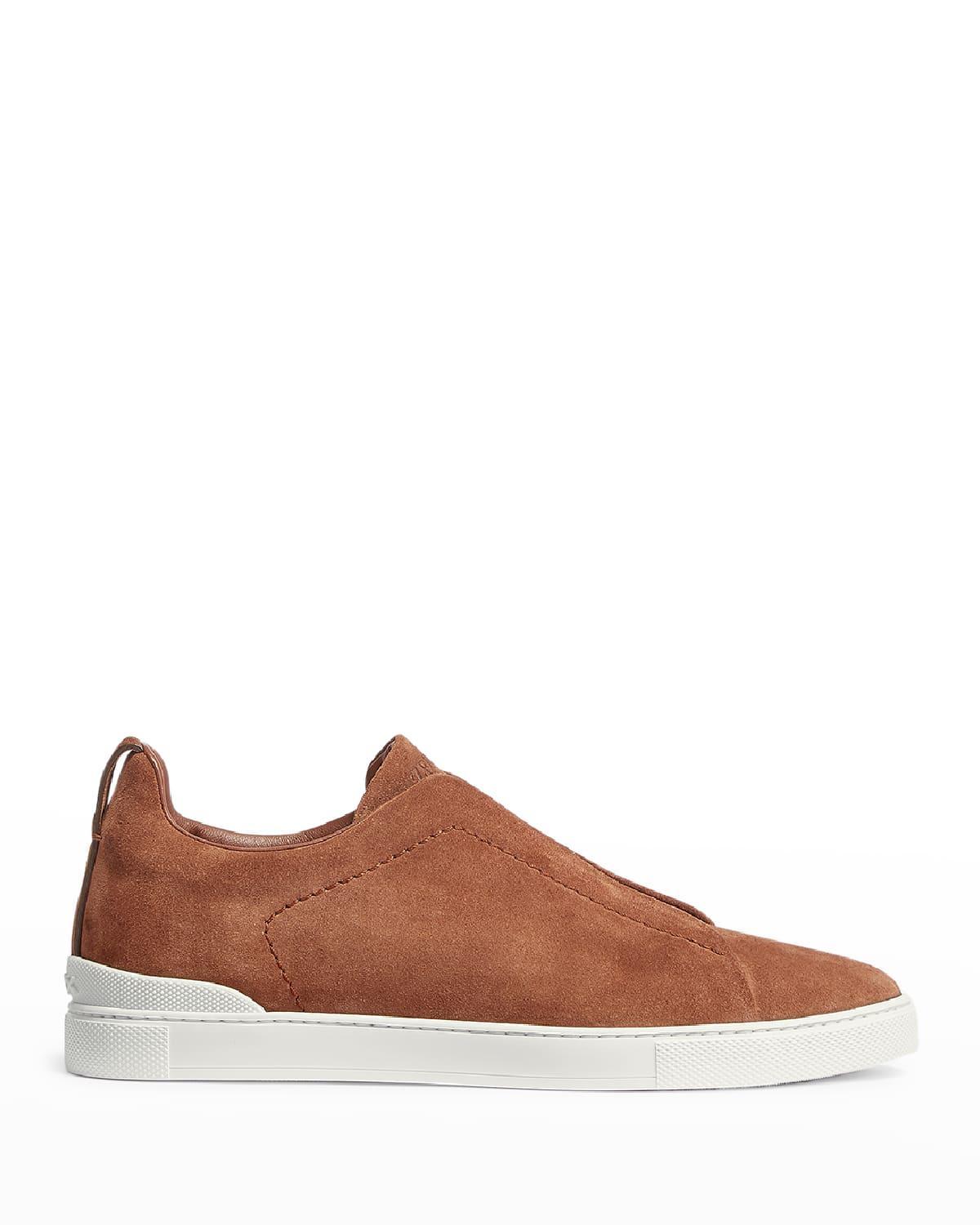 Mens Triple Stitch Suede Low-Top Sneakers Product Image