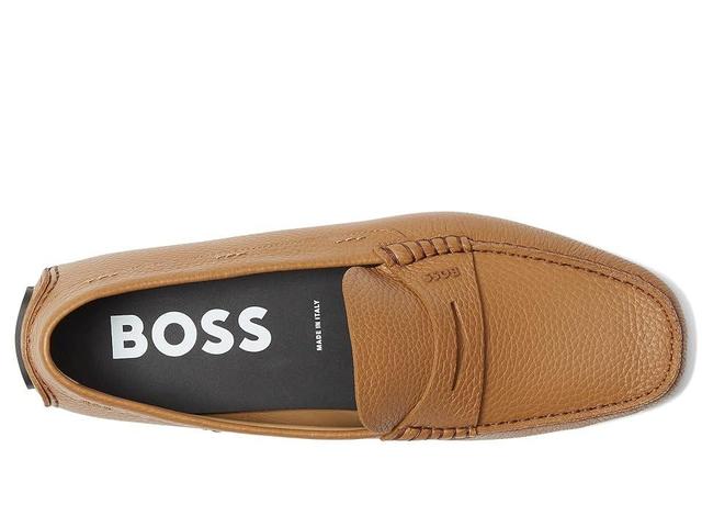 BOSS Driver Grain Leather Moccasins (Light Brown) Men's Shoes Product Image