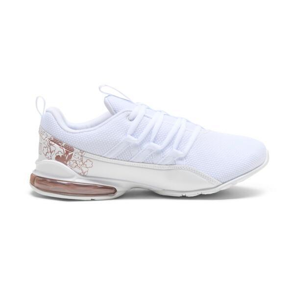 PUMA Riaze Prowl Floral Wide Women's Running Shoes in White/Rose Gold Product Image