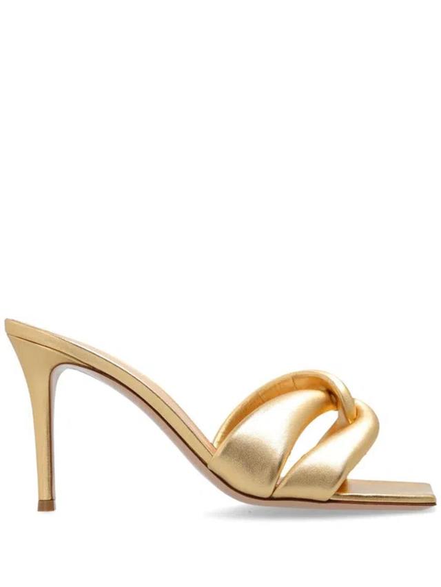 GIANVITO ROSSI 85mm Amour Mules In Gold Product Image