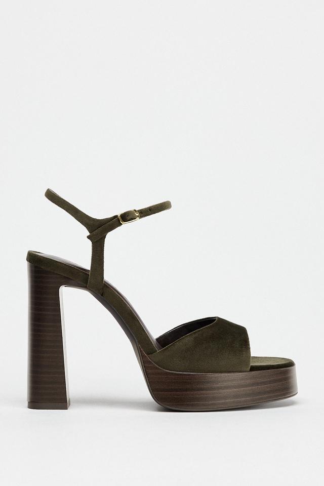 VELVET EFFECT PLATFORM SANDAL Product Image