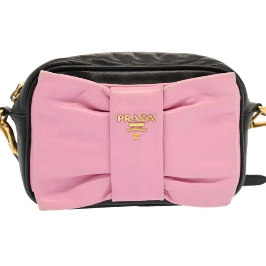 Ribbon Leather Shoulder Bag () In Pink Product Image