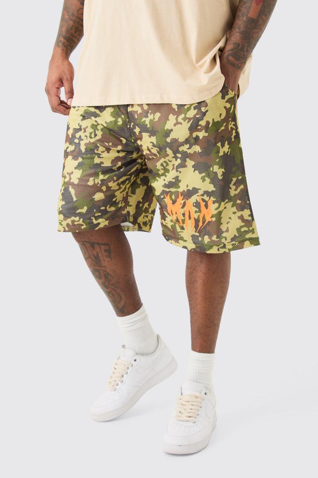 Mens Multi Plus Man Mesh Camo Basketball Short, Multi Product Image