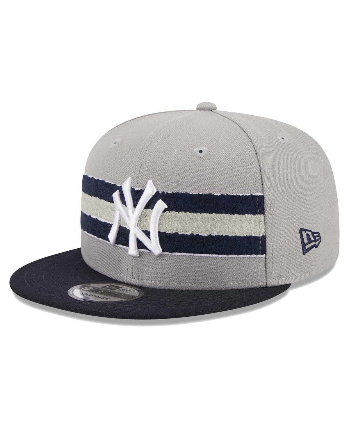 Mens New Era Gray/Navy New York Yankees Band 9FIFTY Snapback Hat Product Image