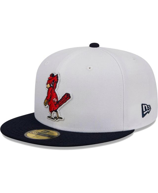 New Era Mens White St. Louis Cardinals Optic 59FIFTY Fitted Hat - White , Navy Product Image