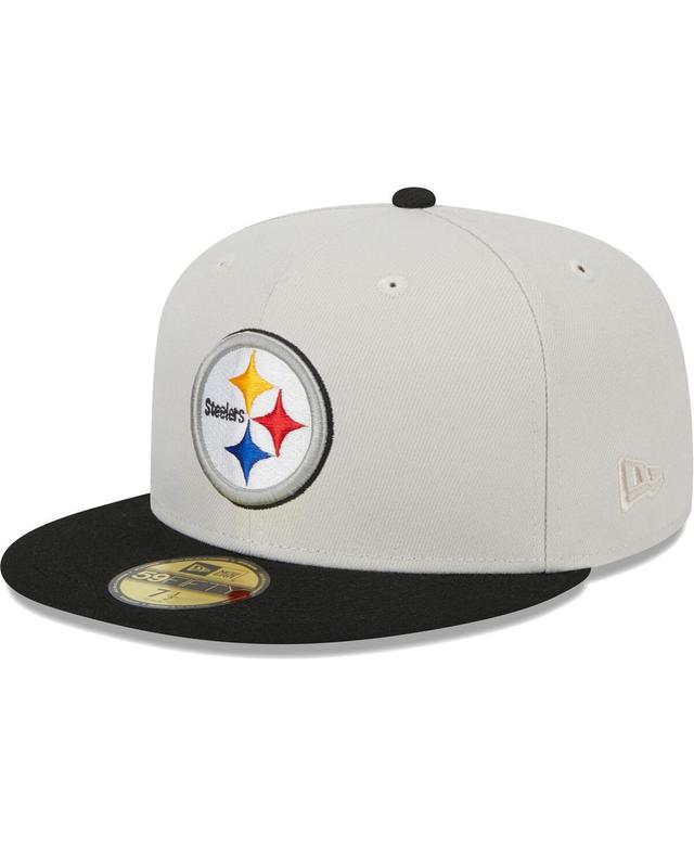 Mens New Era Khaki/Black Pittsburgh Steelers Super Bowl Champions Patch 59FIFTY Fitted Hat Product Image