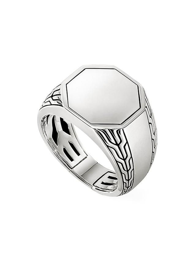 Mens Sterling Silver Signet Ring Product Image