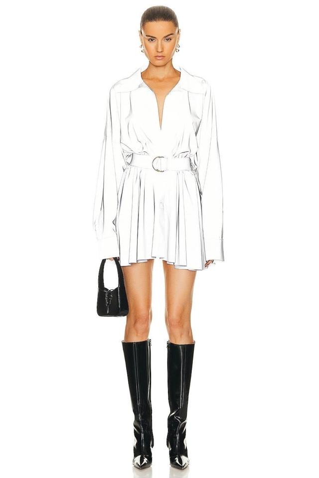 Norma Kamali Super Oversized Boyfriend Shirt Flared Mini Dress Product Image