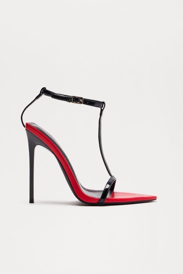 Vera Stiletto Heels - Black/Red Product Image