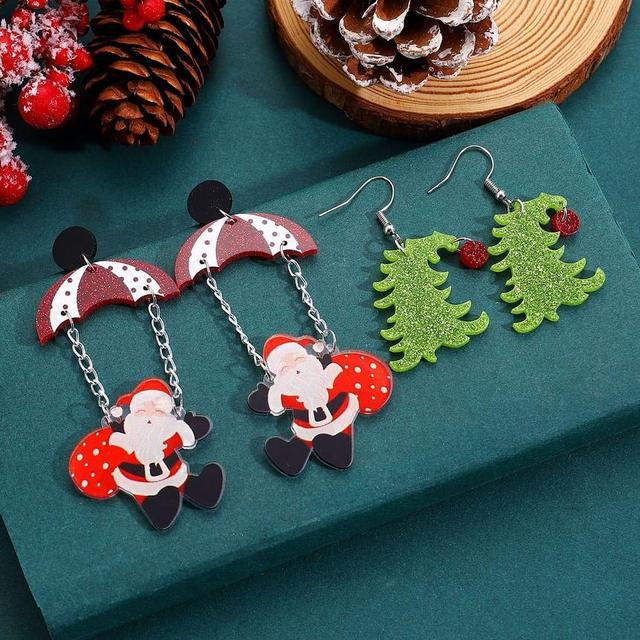 Christmas Tree / Santa Acrylic Dangle Earring Product Image