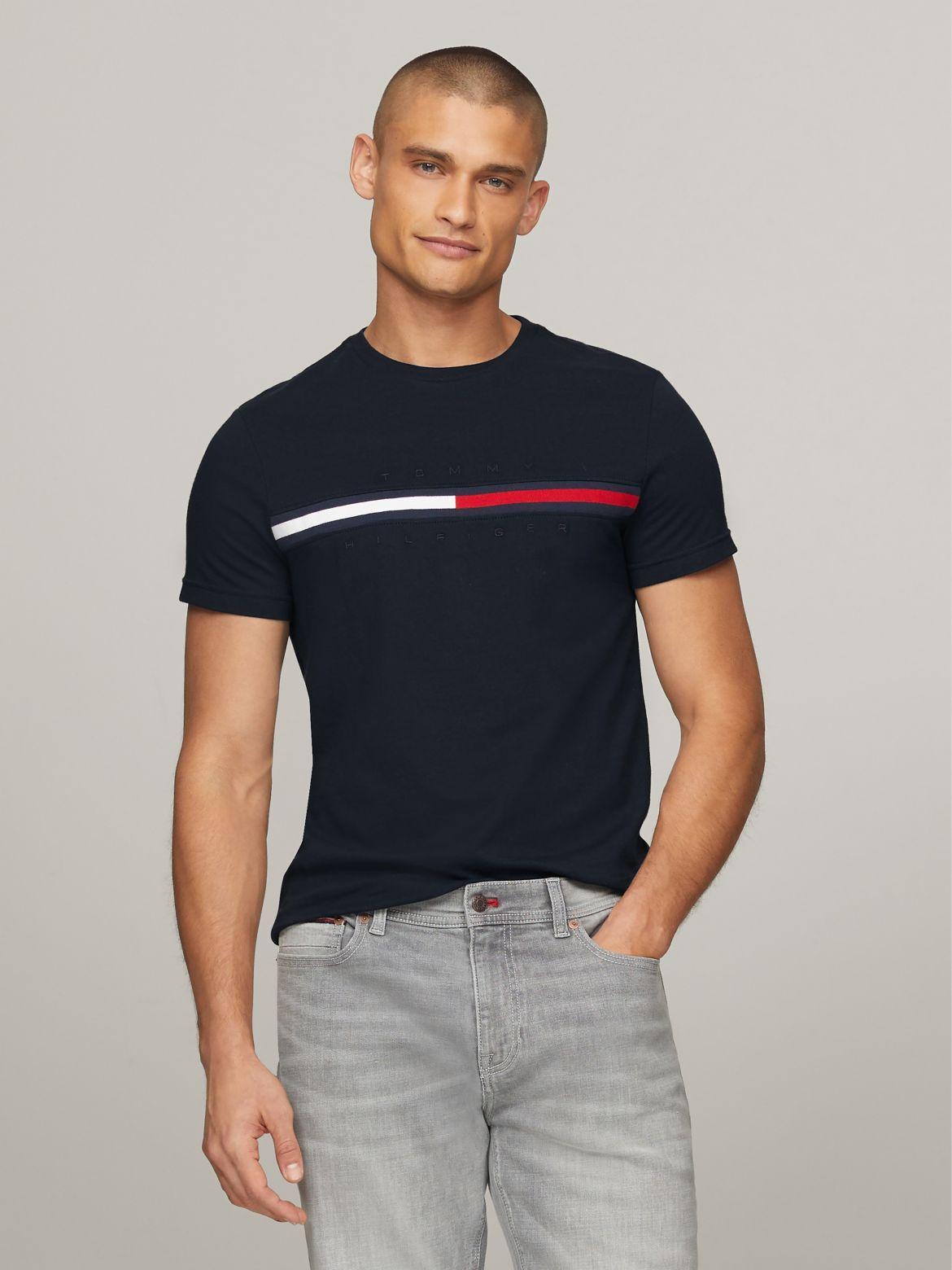 Tommy Hilfiger Men's Embroidered Flag Logo T-Shirt Product Image