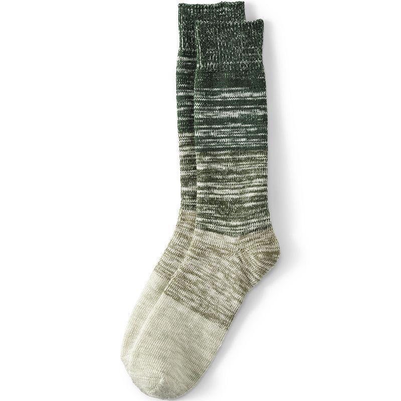 Mens Lands End Mens Ragg Socks Green Moss Ombre Product Image