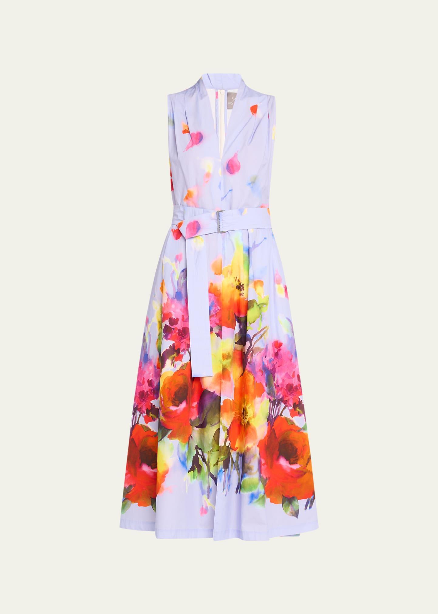 Womens Margot Poplin Floral Midi-Dress Product Image