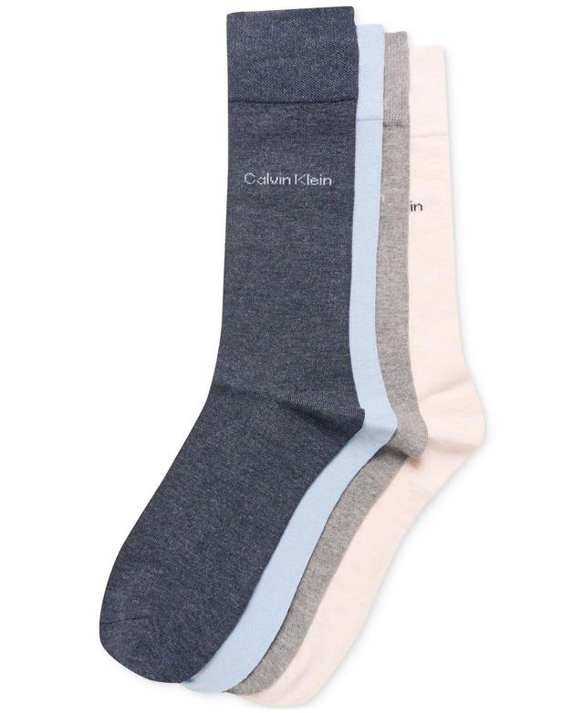 Calvin Klein Mens 4-Pk. Flat-Knit Crew Dress Socks Product Image