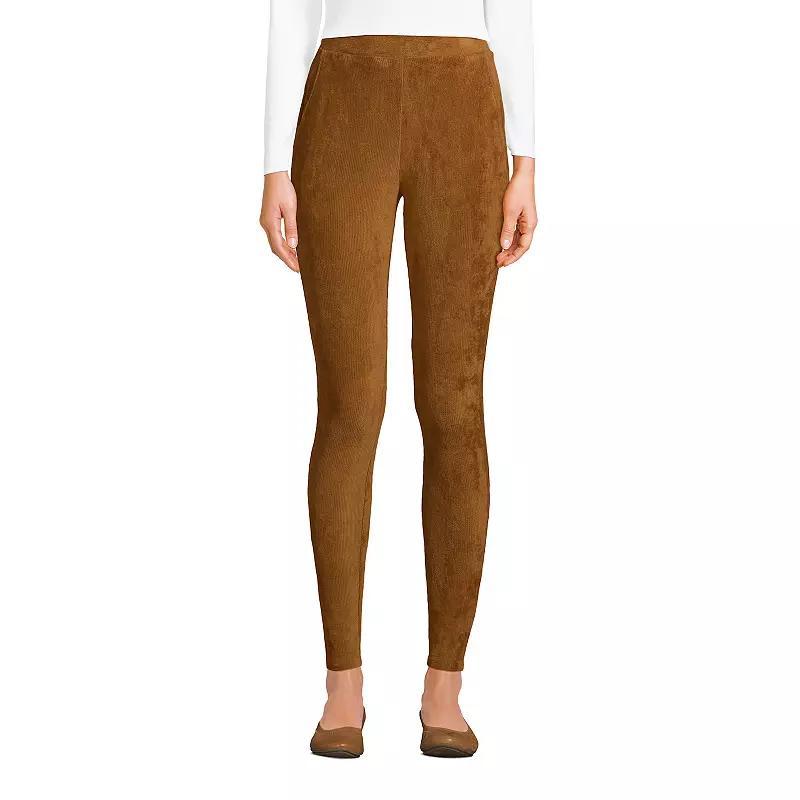 Petites Lands End Sport Knit High-Rise Corduroy Leggings, Womens Product Image