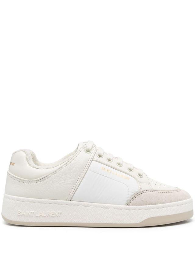 SAINT LAURENT Logo-print Sneakers In White Product Image