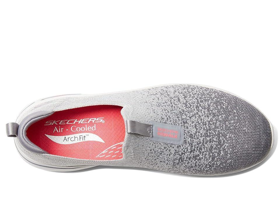 SKECHERS Performance Go Walk Arch Fit - Lunar Views (Gray/Coral) Women's Shoes Product Image