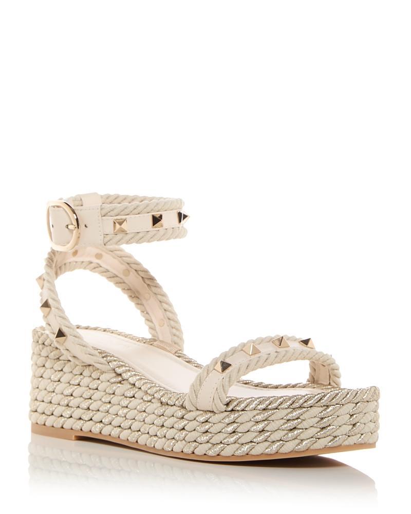 Valentino Garavani Womens Embellished Espadrille Wedge Sandals Product Image