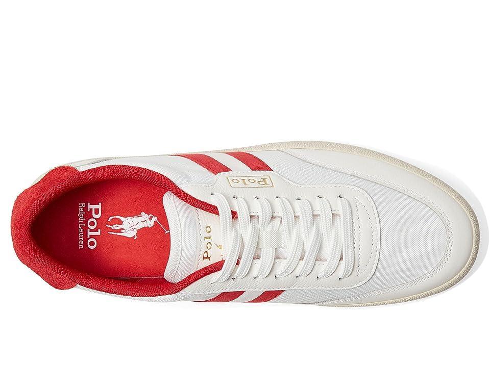 Polo Ralph Lauren Court Low-Top Sneaker (Off-White/Red) Men's Shoes Product Image