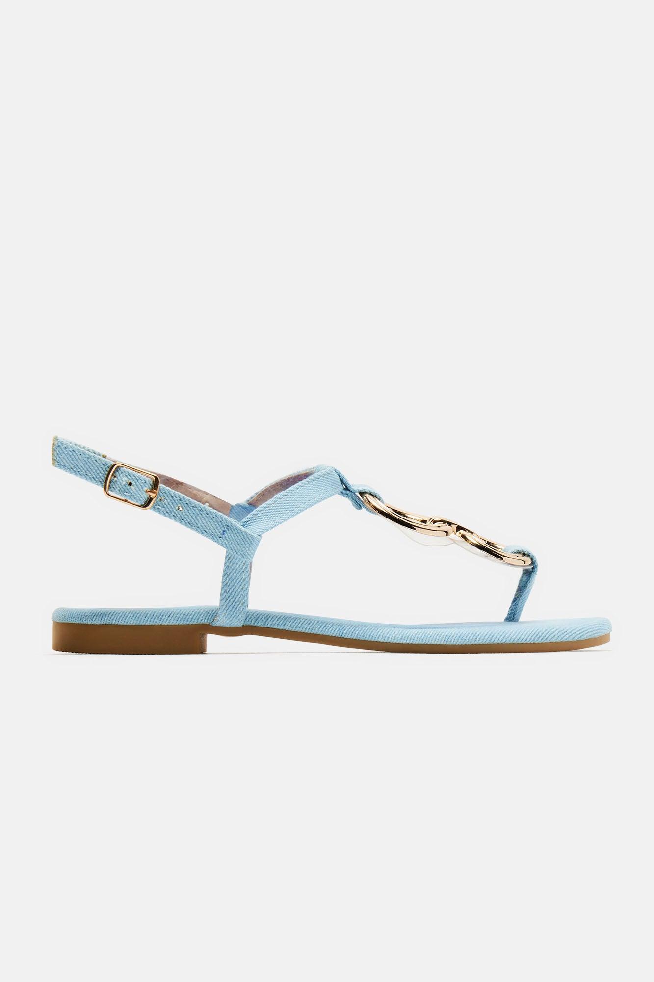 Gabriella Flat Sandals - Denim Product Image