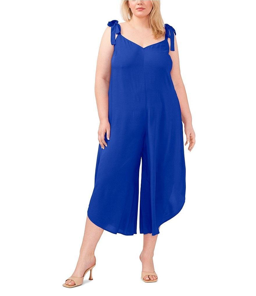 Vince Camuto Plus Size V Neck Sleeveless Jumpsuit Product Image