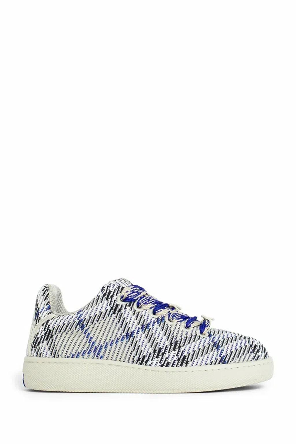 BURBERRY Men Box Sneaker With Knitted Check In Black Product Image