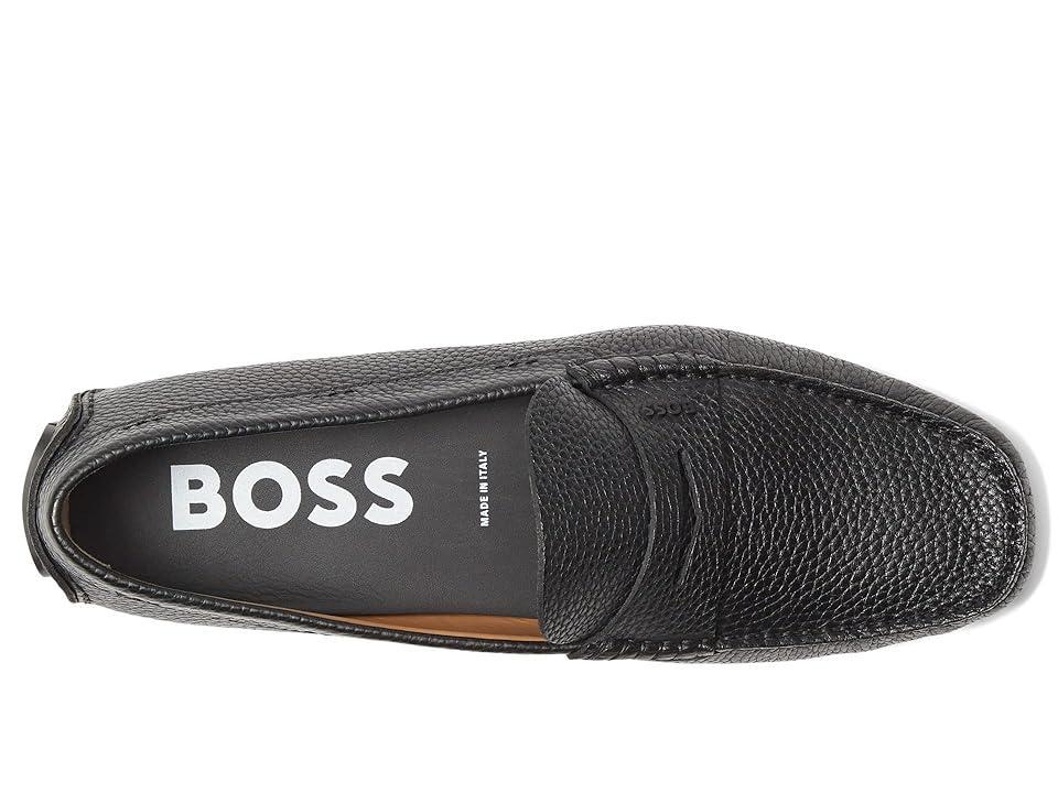 BOSS Driver Grain Leather Moccasins Midnight) Men's Shoes Product Image