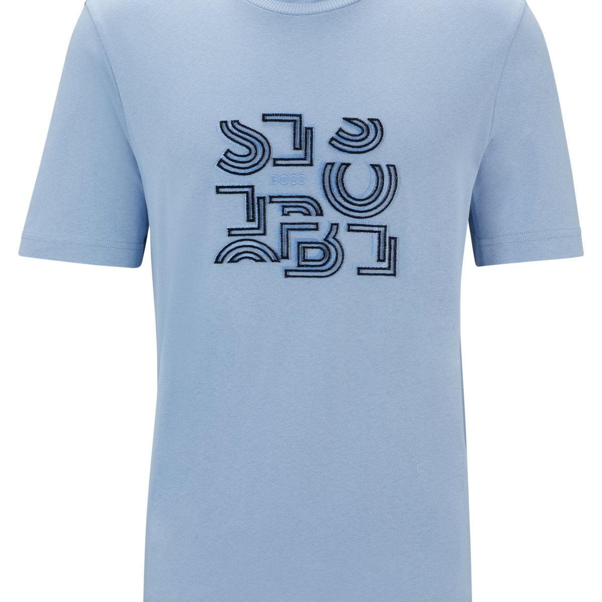 Boss Cotton Jersey T-shirt with Typographic Artwork Product Image